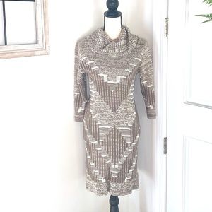 Pink Rose 3/4 Sleeve Cowl Sweater Dress M